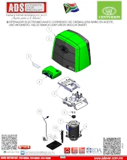 OPERADOR ELECTROMECANICO CORREDIZO DE CREMALLERA BAÑO EN ACEITE, USO INTENSIVO, VELOZ MARCA CENTURION MOD,D3 SMART